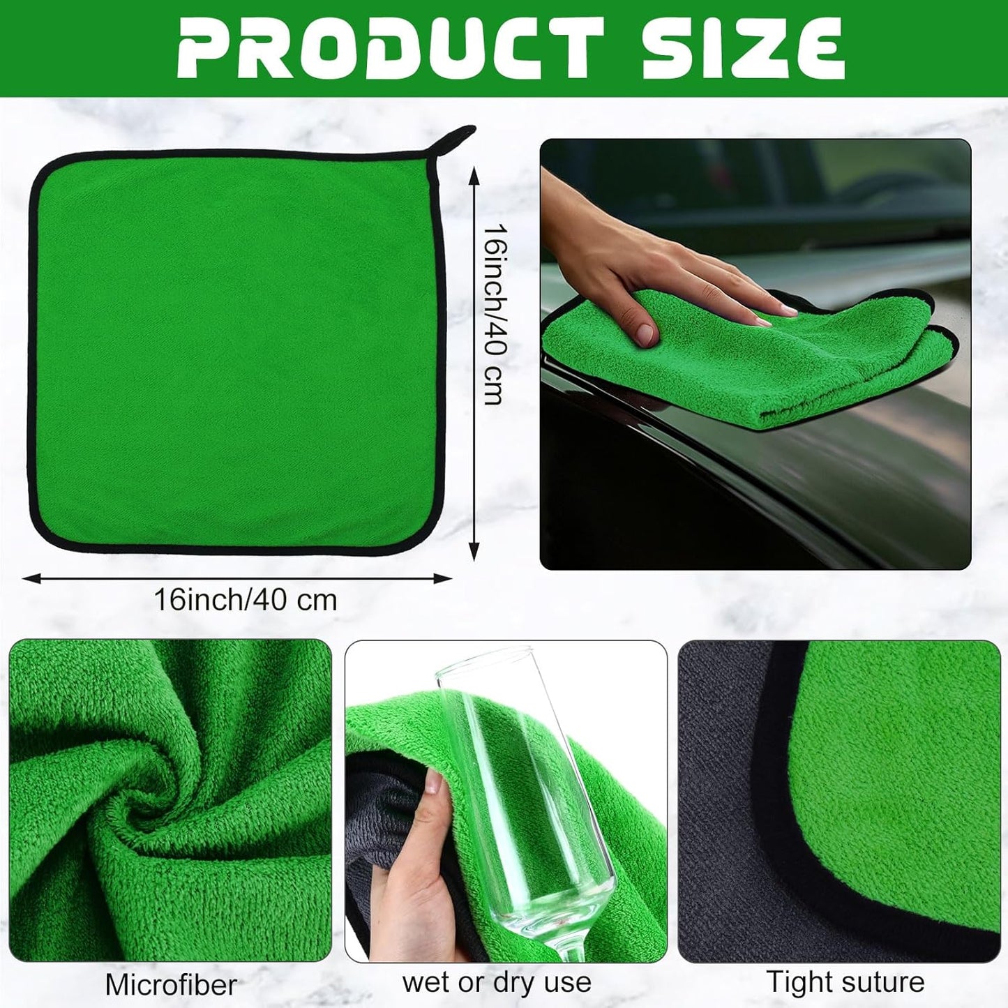 Tallew 40 Pcs Microfiber Towels:16"x16" Microfiber Drying Towels Bulk Micro Fiber Car Cleaning Cloth for Cars Drying Washing Polishing Office Windows Cleaning Household Supplies (Yellow)
