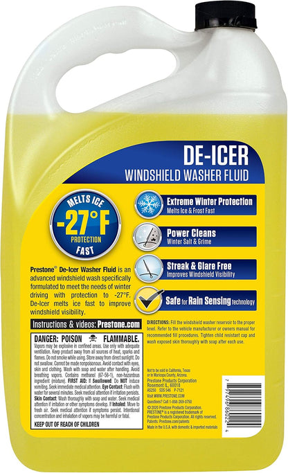 Prestone AS250 De-Icer / Winter Windshield Washer Fluid, 1 Gallon