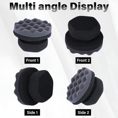 2 PCS Tire Shine Applicator Pad, Hex Grip Tire Dressing Applicator, Reusable Tire Foam Sponge, Tire Shine Brush, Car Detailing Sponge for Rubber Tires, Vinyl & Plastic Trim