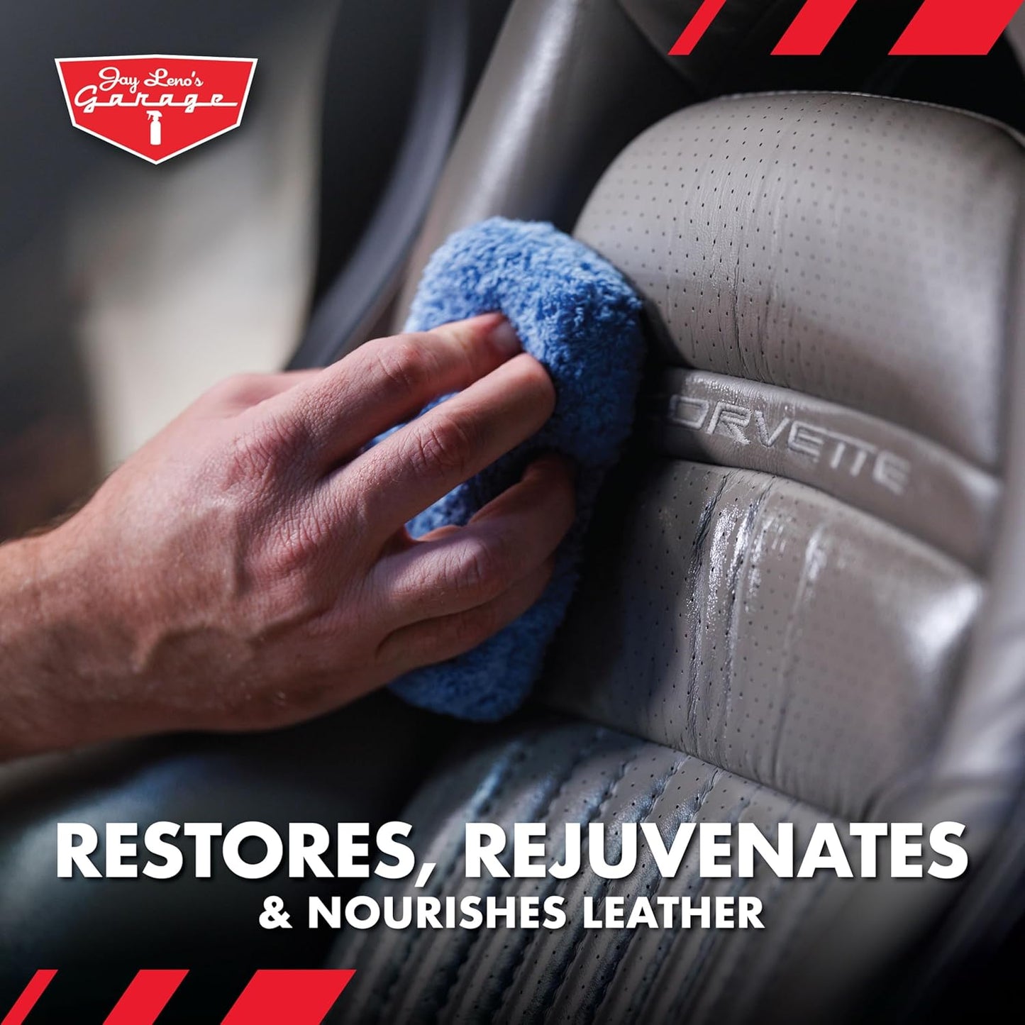 Jay Leno's Garage Leather Cleaner and Conditioner for Car Interior – Advanced Car Seat Leather Cleaner and Conditioner, Auto Leather Care Kit for Interior Detailing and Upholstery Cleaning