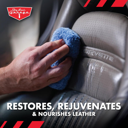 Jay Leno's Garage Leather Cleaner and Conditioner for Car Interior – Advanced Car Seat Leather Cleaner and Conditioner, Auto Leather Care Kit for Interior Detailing and Upholstery Cleaning