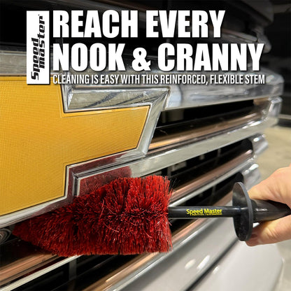 Speed Master Wheel Brush | Memory Foam Bristles | Safe on All Wheel Types | Clean Your Wheels with Ease!