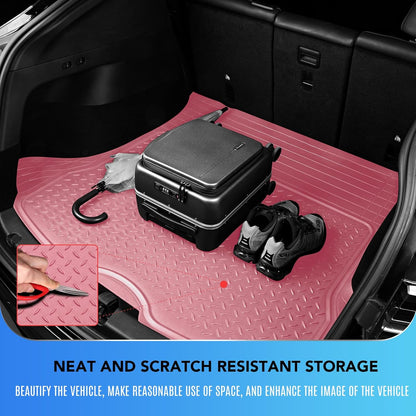 PIC AUTO Heavy Duty Cargo Liner, Trimmable All-Weather Rubber Trunk Mat for Cars, SUVs, Vans & Trucks, Anti-Slip Backing, Durable Protection, Large, Black