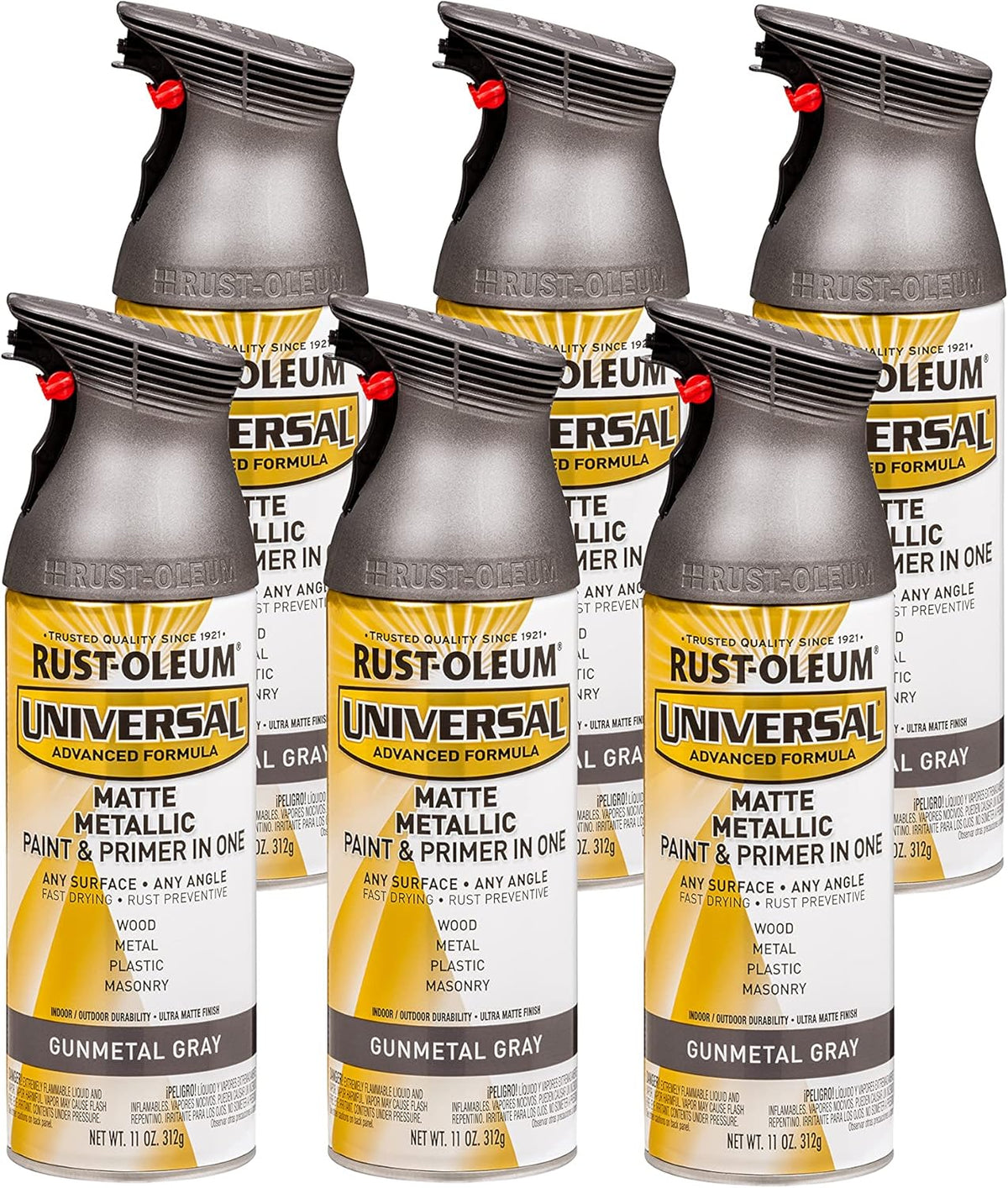 Rust-Oleum 302151 Universal All Surface Clear Topcoat Spray, 11 oz, Dead Flat Clear - Colors A