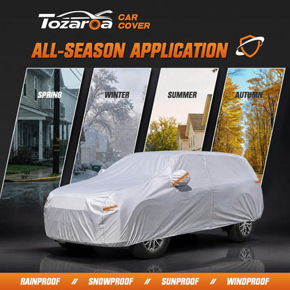 Car Cover Waterproof All-Weather,Heavy-Duty Outdoor Full Exterior Automobiles Sedan/Coupe (Length 186-193 inch) with Windshield Sun Shade Universal Fit Toyota Camry, Tesla Model 3, Accord etc