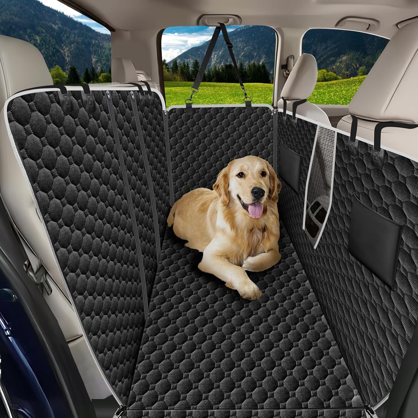 Mancro Dog Car Seat Cover for Back Seat, 2026 Upgraded 600D Heavy Duty Waterproof & Scratch-Resistant Dog Hammock for Car, Back Seat Pet Cover for Dogs with Sedan, Trucks and SUVs, Standard, Black