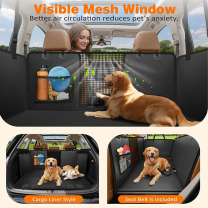 URPOWER Dog Car Seat Cover for Pets 100% Waterproof Seat Cover Hammock 600D Heavy Duty Scratch Proof Nonslip Durable Soft Back Seat Covers for Cars and SUVs