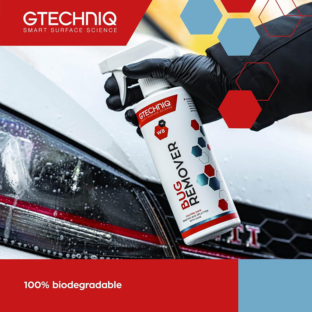 Gtechniq W8 Bug Remover for Cars 250ml | Non-Caustic Cleaner Removes Tough Bug Splatter and Stains, Safe on All Surfaces