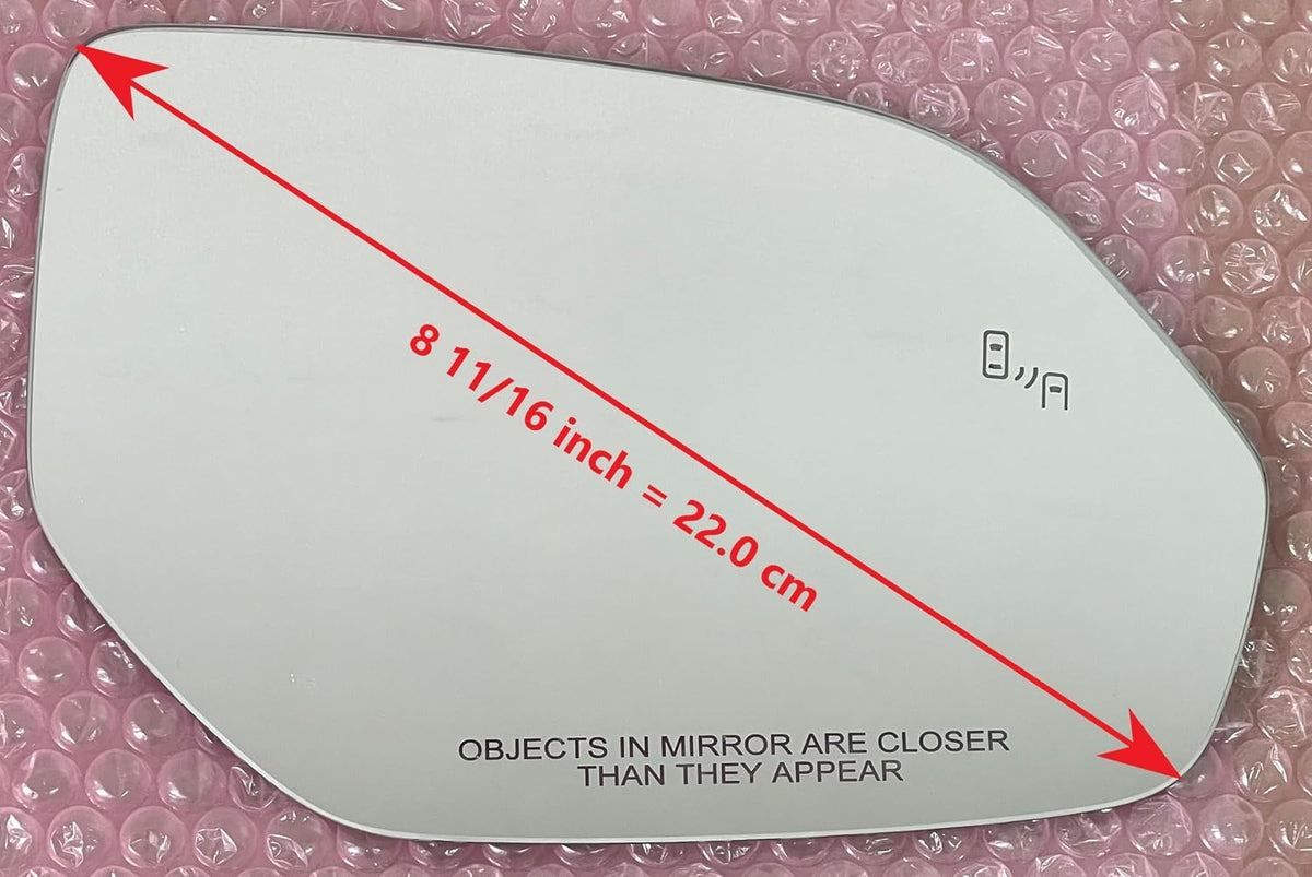 Blind Spot Mirror Glass with Full Size Adhesive for 2018-2026 Volkswagen Atlas Passenger Side View Right RH