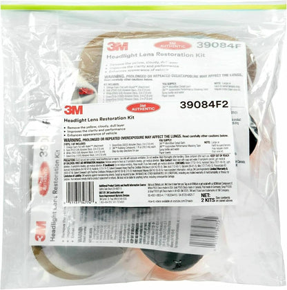3M Auto Restore and Protect Headlight Restoration Kit, Use On Plastic Lenses, Headlights, Taillight, Fog Lights and More, Includes Sanding Discs, Headlight Clear Coat Wipes, Foam Pad and Glove (39194)