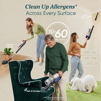 LEVOIT Cordless Vacuum Cleaner, Stick Vac with Tangle-Resistant Design, Up to 50 Minutes, Powerful Suction, Rechargeable, Lightweight, and Versatile for Carpet, Hard Floor, Pet Hair, LVAC-200