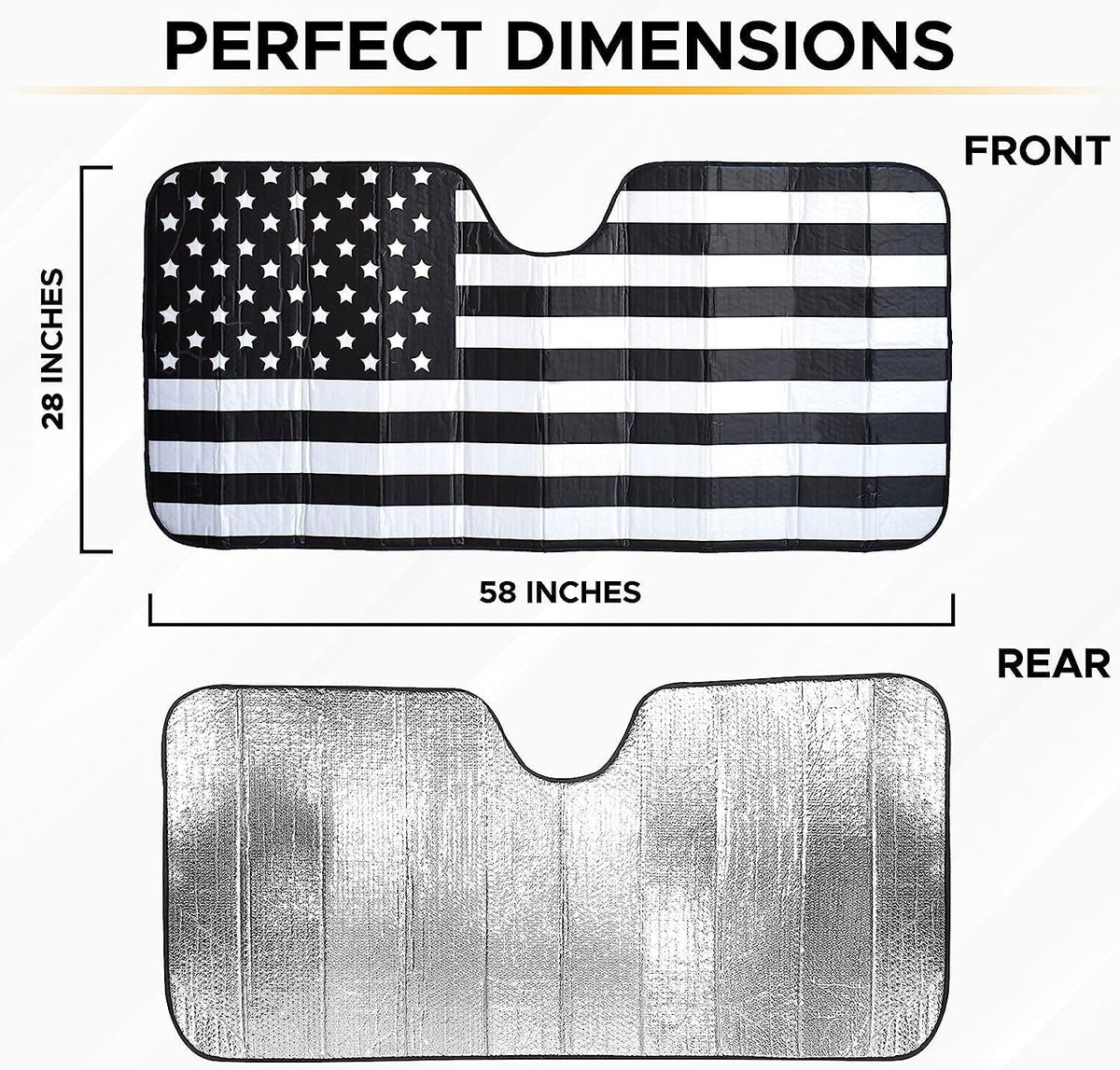 EcoNour Accordion Car Windshield Sun Shade | Car Sun Visor to Protect Harmful UV Rays | Foldable Automotive Windshield Sunshades | Window Sun Blocker to Keep Your Vehicle Cool & Comfort - 58" x 28"