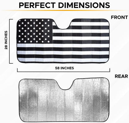 EcoNour Accordion Car Windshield Sun Shade | Car Sun Visor to Protect Harmful UV Rays | Foldable Automotive Windshield Sunshades | Window Sun Blocker to Keep Your Vehicle Cool & Comfort - 58" x 28"