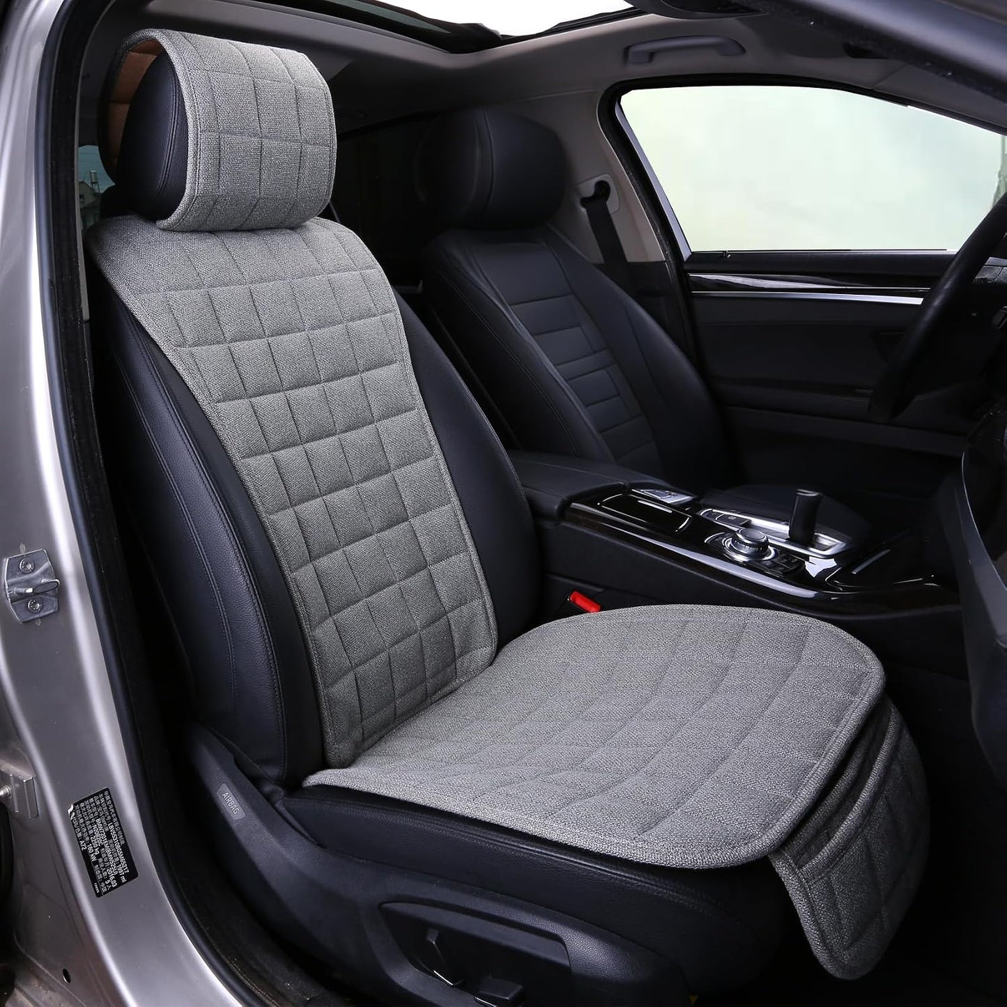 Suninbox Car Seat Covers Buckwheat Hull Universal Car Seat Covers,Bottom Seat Covers for Cars,Truck Seat Covers,Car Seat Cushion Protector Mats Pad,Gray Front Seat