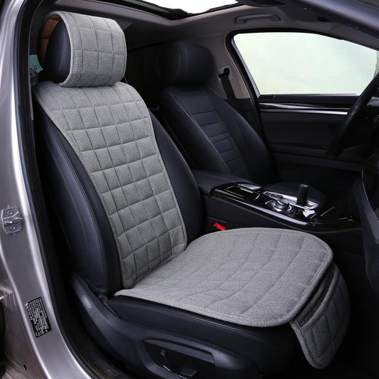 Suninbox Car Seat Covers Buckwheat Hull Universal Car Seat Covers,Bottom Seat Covers for Cars,Truck Seat Covers,Car Seat Cushion Protector Mats Pad,Gray Front Seat