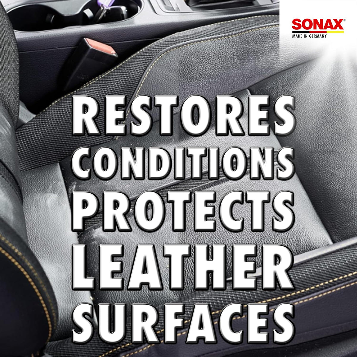 SONAX Premium Class Leather Care Cream | Car Leather Conditioner | Restores & Protects Seats | Prevents Cracking & Fading | 250ml