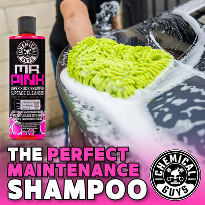 Chemical Guys Mr. Pink Car Wash Soap - 16 oz Super Suds Foaming Car Wash Soap for Cannon, Blaster, or Bucket Washing - pH Balanced, Safe on Wax, Sealant, Ceramic, and Clear Coat Finishes