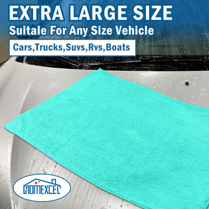 HOMEXCEL Professional Large Microfiber Car Drying Towels 2 Pack, Lint Free, Scratch Free, Highly Absorbent Drying Towel for Cars, SUVs, RVs, Trucks, and Boats,31" x 24",Grey