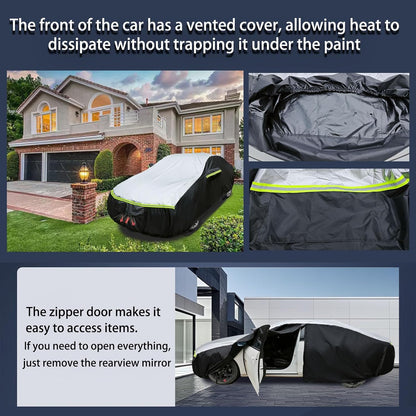 SUV car Cover All Weather Waterproof Murano, Subaru Outback/Solterra，Cadillac XT5/SRX, Buick Envision and Other Models -Outdoor Sunshade Protection with Zipper (Length 188 to 195 inch)