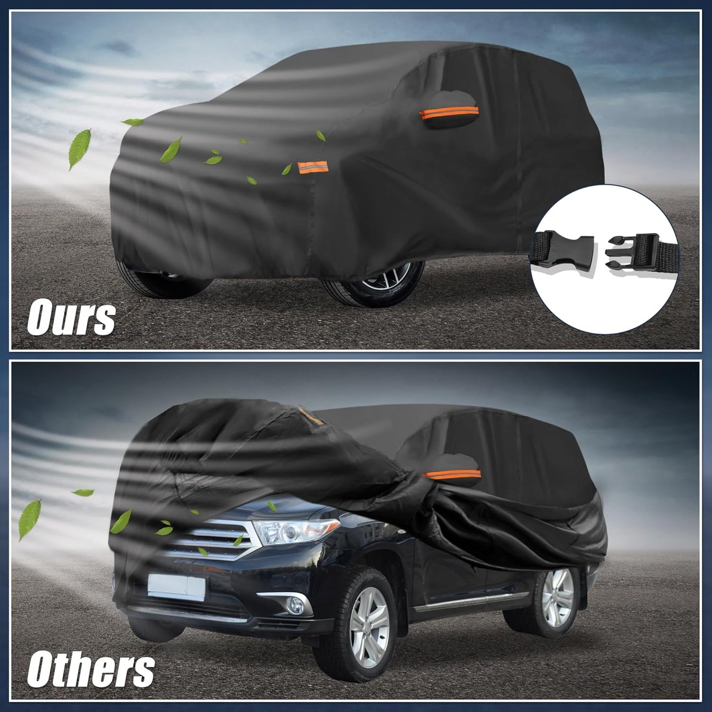 X AUTOHAUX Car Cover for Honda Civic Sedan/Coupe 210D-PU Outdoor Full Car Cover All Weather with Door Zipper for Waterproof Windproof Sun Rain Snow Protection