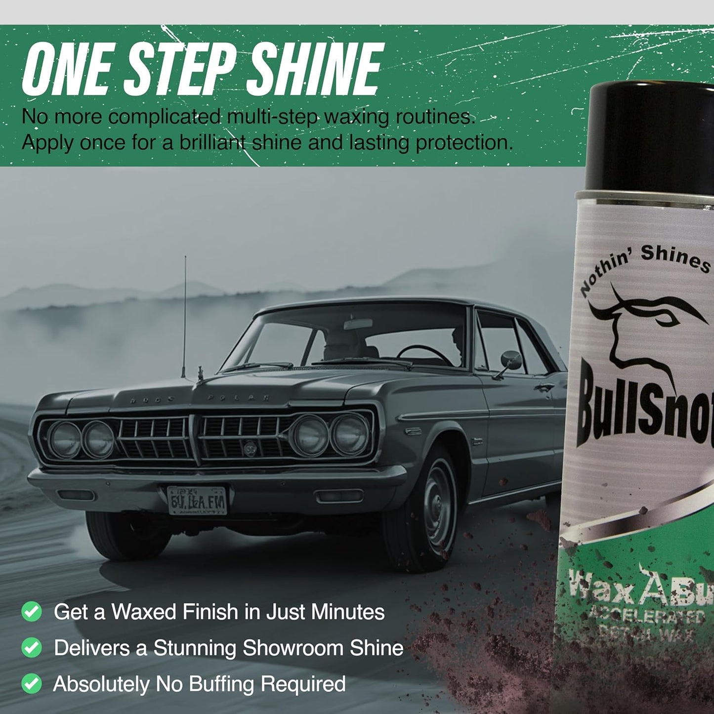 Bullsnot! WaxABull Accelerated Detail Auto Wax 10899009 - Quick Shine Truck and Car Polishing Wax 16oz
