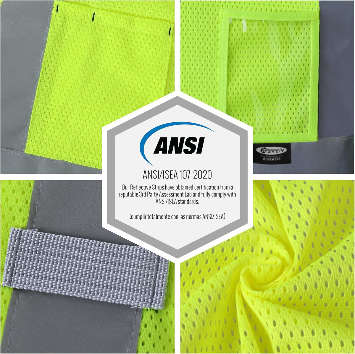 JKSafety Safety Vest for men women Hi Vis Vest with Pockets and Zipper High Visibility Meet ANSI Standard（BX310