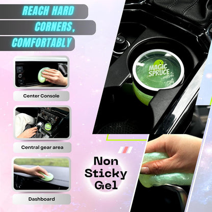 MAGIC SPRUCE Car Cleaning Gel Kit for Car Interior, High End Apple Scented Cleaning Putty in Classy Jar, Detailing Cleaning Gel Universal Dust Cleaner, for Keyboard Apple Laptop, Car Cleaning Supplies