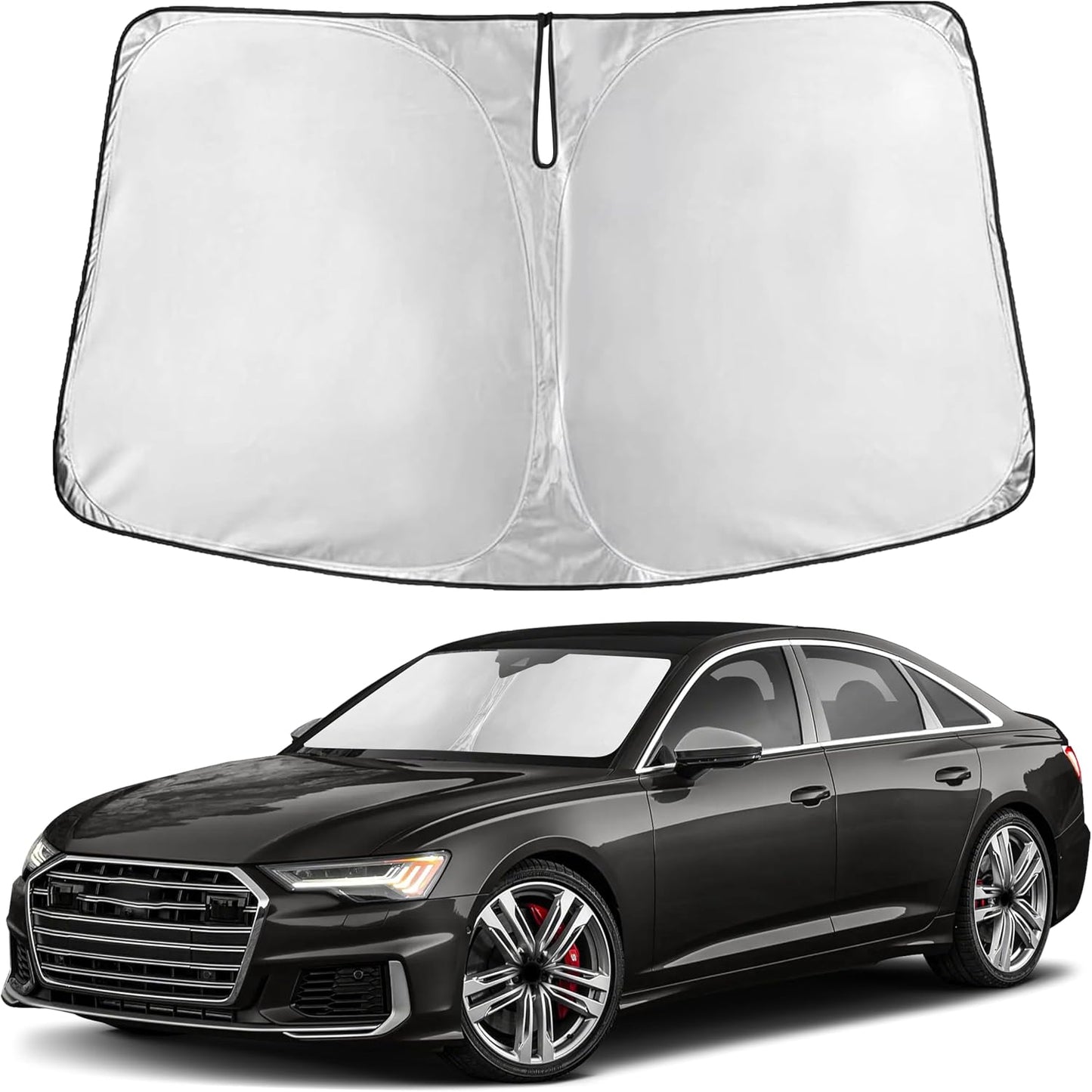 EcoNour Car Windshield Sun Shade | 2025 Upgraded Innovative No-Light-Pass Technology for Maximum Coverage | Foldable Sun Shade Keeps Your Vehicle Cool | Must-Have Car Accessories | Small (59" x 29") - Colors H