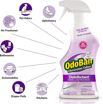 OdoBan Ready-to-Use Disinfectant and Odor Eliminator, 32 Ounce Spray Bottle, Original Eucalyptus Scent