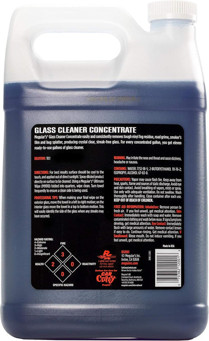Meguiar’s Professional Glass Cleaner Concentrate, Car Glass Cleaner, Professional-Strength Formula For Streak-Free, Residue-Free, Use On Auto Glass, Windows And Mirrors - 1 Gallon Auto Glass Cleaner