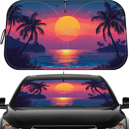 Windshield Sun Shade - Car Sun Shade Windshield, Reflector Sunshade Offers Ultimate Protection for Car Interior, Foldable Front Window Fit for Hatchback, Truck, SUV, MPV