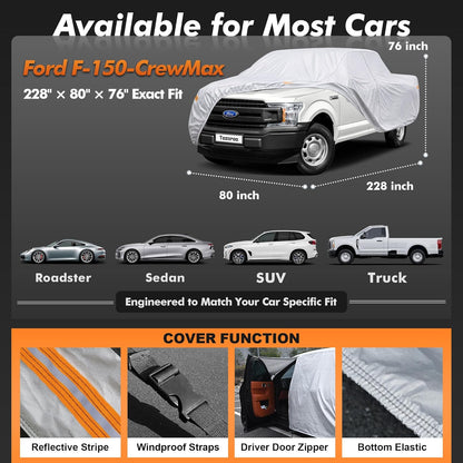 Car Cover Waterproof All-Weather,Heavy-Duty Outdoor Full Exterior Automobiles Sedan/Coupe (Length 186-193 inch) with Windshield Sun Shade Universal Fit Toyota Camry, Tesla Model 3, Accord etc