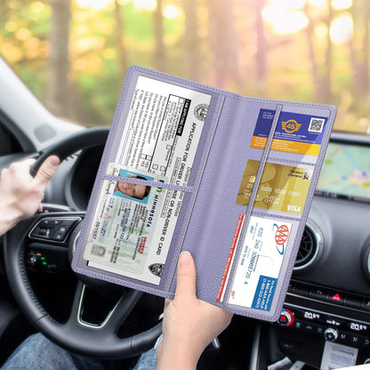 FINPAC Car Registration and Insurance Card Holder, Vehicle Glove Box Card Organizer Wallet Automobile Accessories for License