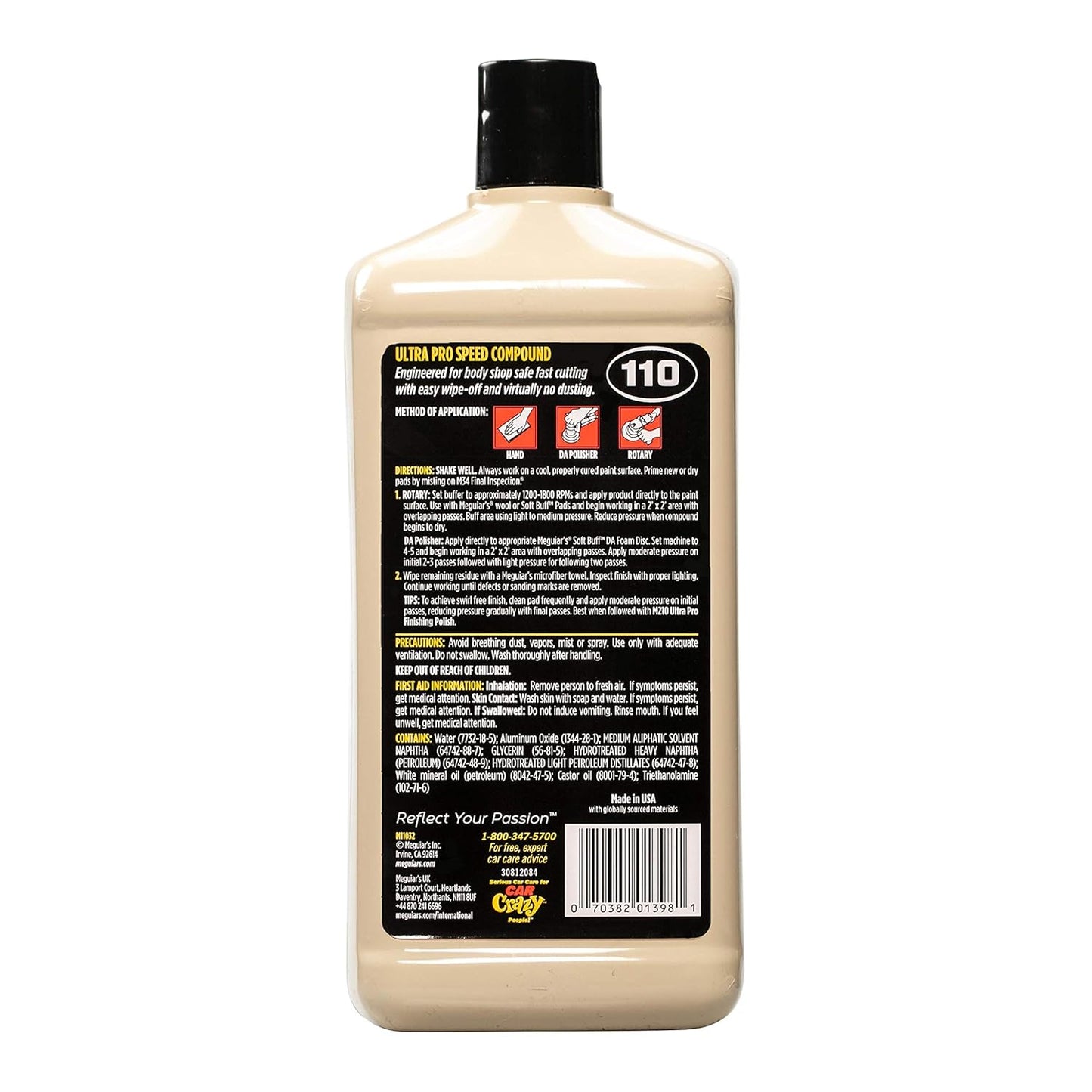 Meguiar's Professional Ultra Pro Speed Compound M11032 - Heavy Duty Compound - Pro Scratch Remover, Oxidation Remover, Heavy Swirl Mark Remover and Car Polish - Ideal for DA Polisher Use, 32 Oz