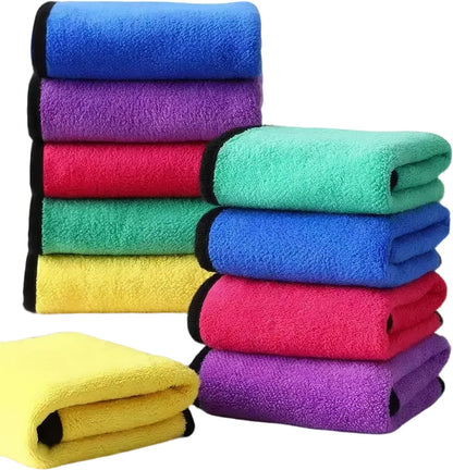 10 Pack Premium Microfiber Towels Coral velvet Washing and Detailing Towels for Car Detailing Household Cleaning Ultra-Soft Super Absorbent, Lint Streak-Free 11.8"x15.7” Cleaning Cloth (Yellow/Grey)