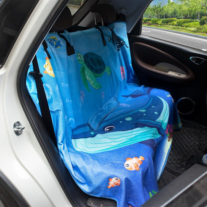 Waterproof Sweating Car Seat Cover for Post Gym Workout, Running, Swimming, Beach and Hiking, Universal Fit Non-Slip Towel Bucket Seat Protector for Cars SUV Trucks, Machine Washable (Grey)