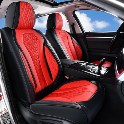 Coverado Seat Covers, Car Seat Covers Full Set, Black Car Seat Cover, Car Seat Covers Front Seats Back Seat Cover, Waterproof Car Seat Cushion, Leather Seat Covers Seat Protector Fit for Most Cars
