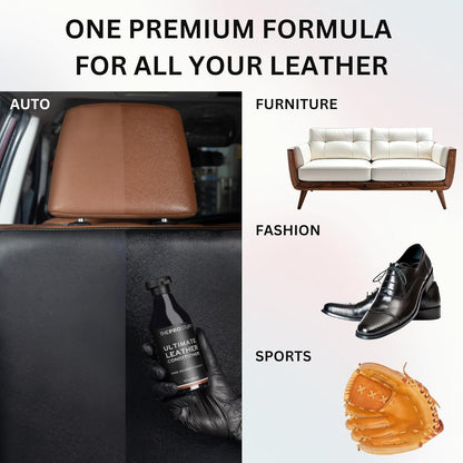 The Pro Stuff® Ultimate Leather Conditioner for Car Interior & Seats | UV Protection, Deep Restoration and Shine | Easy Apply, No-Residue Micro-emulsion Clear Formula | Works on Couch, Jacket, Shoe