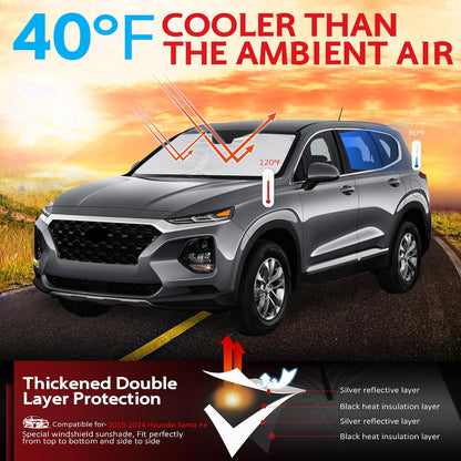 KAYZT Windshield Sun Shade for 2019-2025 2026 Chevy Silverado 1500 /GMC Sierra 1500 2500HD 3500HD Foldable Sunshade Front Window Custom Fit Car Accessories - Colors C