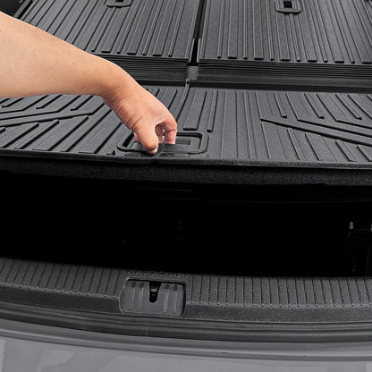 Floor Mats for 2018-2025 2026 Volkswagen Atlas 7 Passenger Bench Seating (Not for Cross Sport), All Weather TPE Durable Cargo Mat with Backrest Mats for VW Atlas Accessories