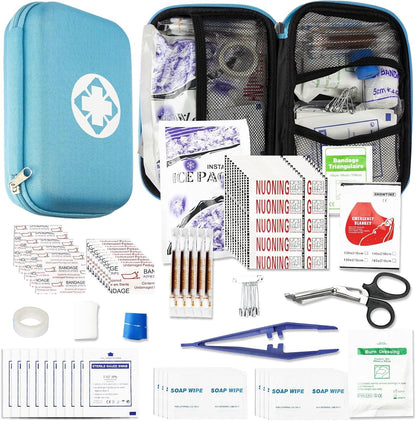 276PCS First Aid Kit Home Car Camping Hiking Emergency Supplies Small Compact Lovely Bag for School Outdoor, Basic Outdoor Essentials Survival Kit for Travel AMORNING