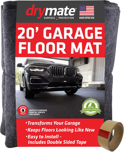 Drymate XL Oil Spill Mat (36" x 59"), Premium Absorbent Oil Pad, Reusable, Washable, Durable, Waterproof Backing Contains Liquids, Protects Garage Floor Surface (USA Made)
