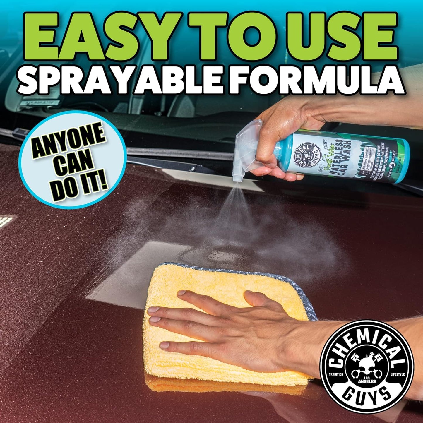 Chemical Guys Swift Wipe Sprayable Waterless Car Wash Spray - Spray and Wipe to Safely Clean and Shine Cars, Trucks, Motorcycles, RV & More, High Lubrication Formula, 128 oz