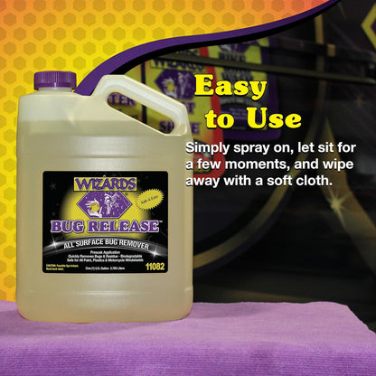 Wizards Bug Release - All Surface Bug Remover and Wash for All Vehicles - Softens and Neutralizes Acidic Bug Protein - Doubles as Spot Cleaner and Pre-Soak Car Cleaner - 22 Fl Oz