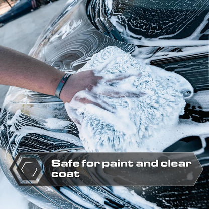 Blackline Microfiber Automotive Wash Mitt -Premium Scratch Free Wash Mitt for Car Cleaning|Car Detailing Accessory Works with Bucket, Car Shampoo, or Foam Cannon | 70%/30% Microfiber Blend, 9"x11"