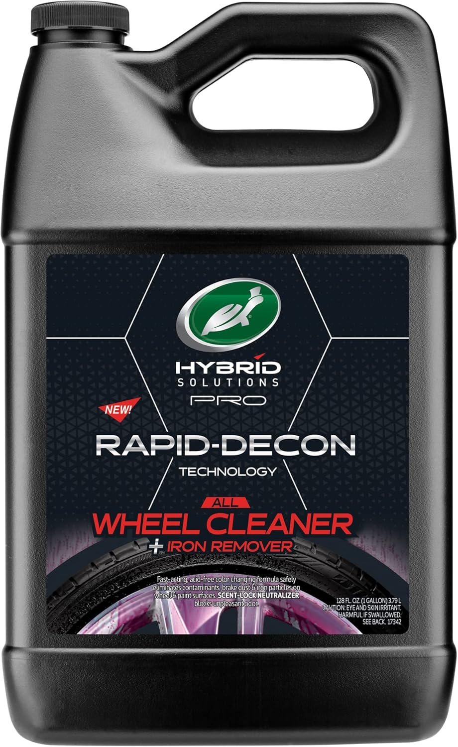 Turtle Wax Hybrid Solutions Rapid Decon Iron Remover, 23 fl oz, Wheel Cleaner, Versatile Iron Remover and Tire Cleaner