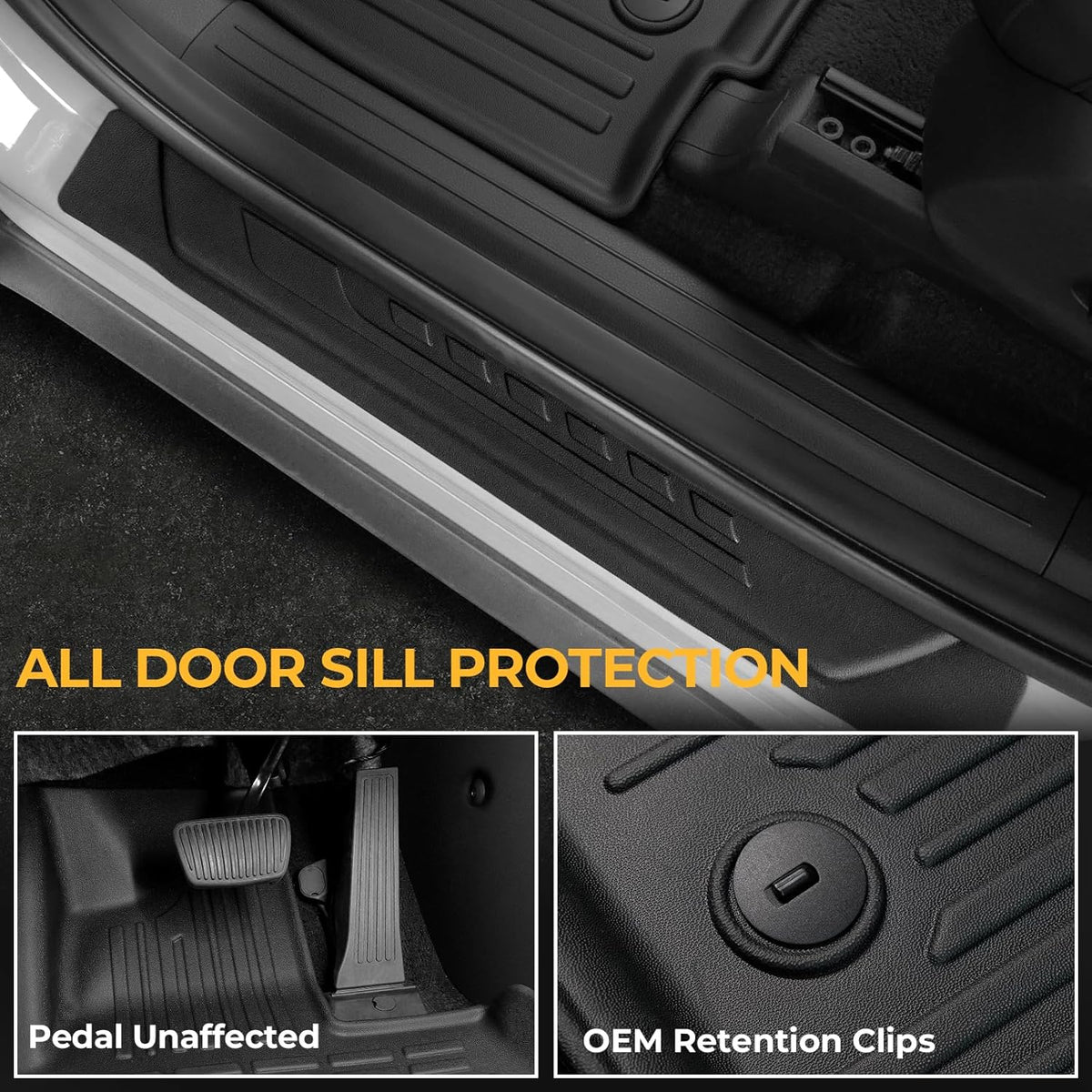 Floor Mats for Kia K5 2021-2026/Hyundai Sonata Gas 2020-2026, All Weather Floor Mats Trunk Cargo Liner Accessories, Full Coverage Set (Fit FWD Models)