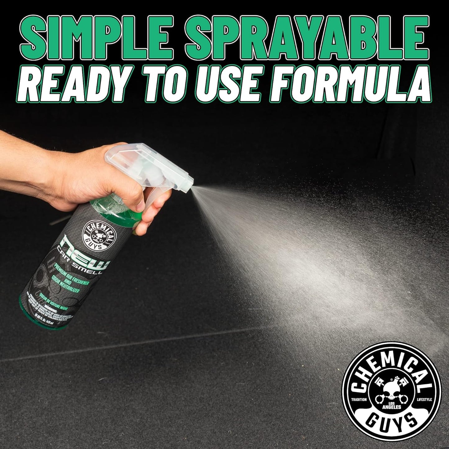 Chemical Guys New Car Smell Air Freshener and Premium Odor Eliminator Refreshes & Neutralizes Odors, Great Car Fresheners for Trucks, SUVs, RVs, and More - 16 Fl Oz (Pack of 2)