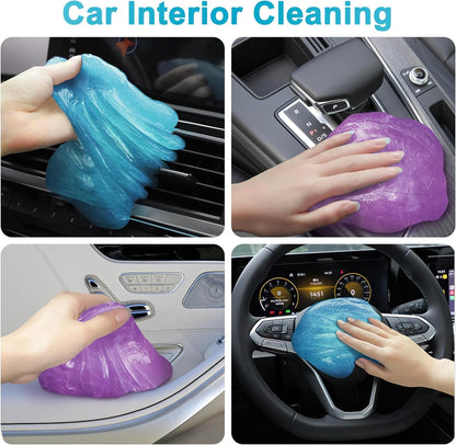 Car Cleaning Gels 4-Pack, Car Cleaning Putty Universal Auto Detailing Tools Car Interior Cleaner, Dust Cleaning Slime, Car Accessories for Car Vents & Keyboards, Clean Supplies– 320g (2.8oz/pcs)