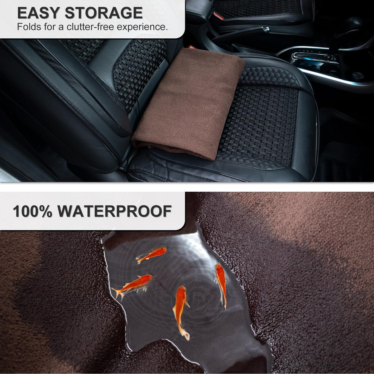 Waterproof Sweating Car Seat Cover for Post Gym Workout, Running, Swimming, Beach and Hiking, Universal Fit Non-Slip Towel Bucket Seat Protector for Cars SUV Trucks, Machine Washable (Grey)
